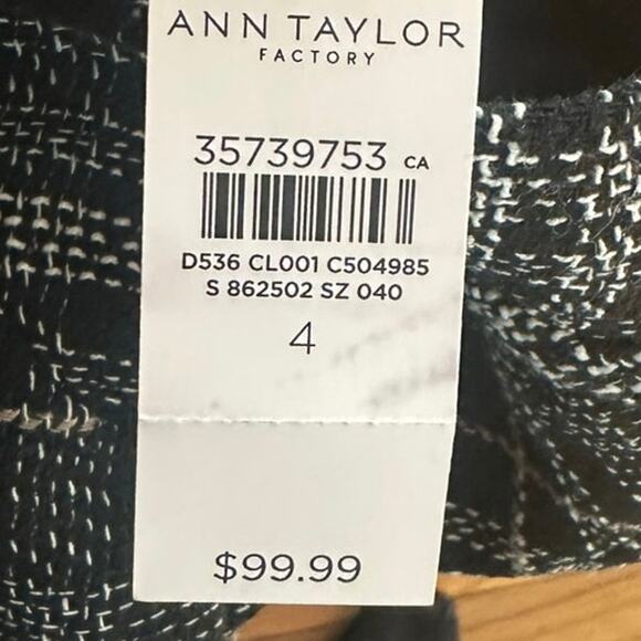 Ann Taylor Factory Black Plaid Midi Skirt - Picture 5 of 8